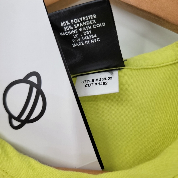 Terez Tank Top Size Large Lightweight Athletic Bright Yellow Cropped Workout Top - Picture 6 of 13